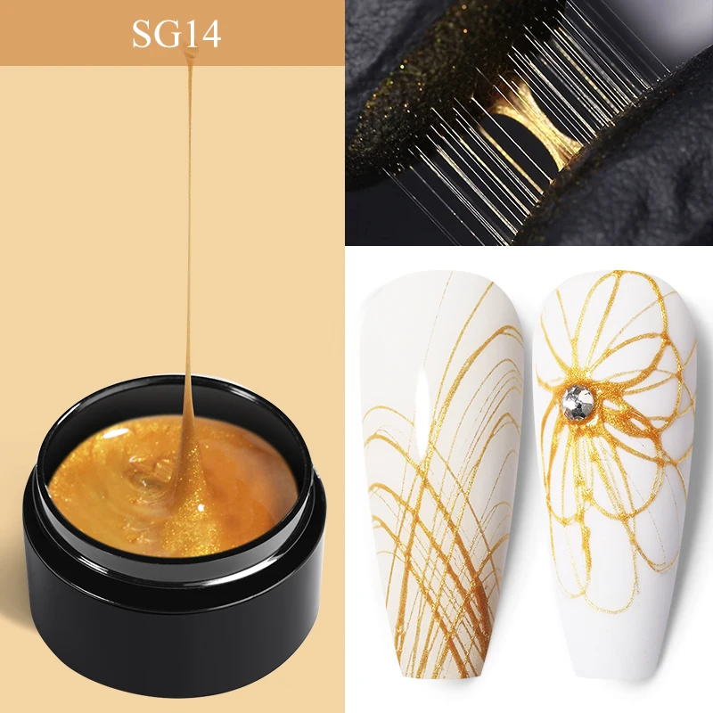 

BORN PRETTY Glitter Polish Nails Art Gel Web Line Spark Shine Colors Painting Gel Varnish for Manicure Design