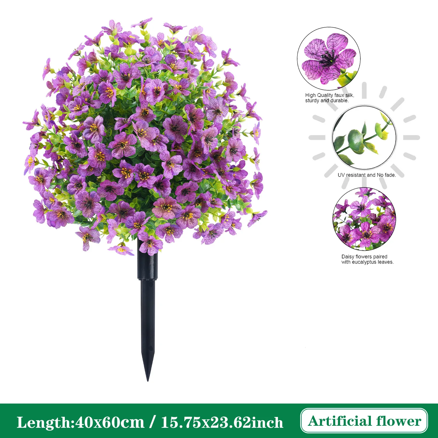 

1 Упаковка Искусственных Цветов, Устойчивых К Ультрафиолетовому Излучению, Уличный Садовый Декор, Искусственные Цветы Для Офиса