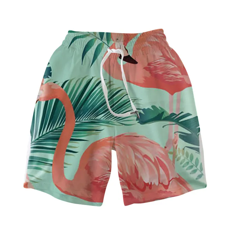 

Summer Men's Fashion Shorts Flamingo Pattern Printing Loose Sweatpants Breathable Ultra-thin Men's Shorts 2023 New Hawaii