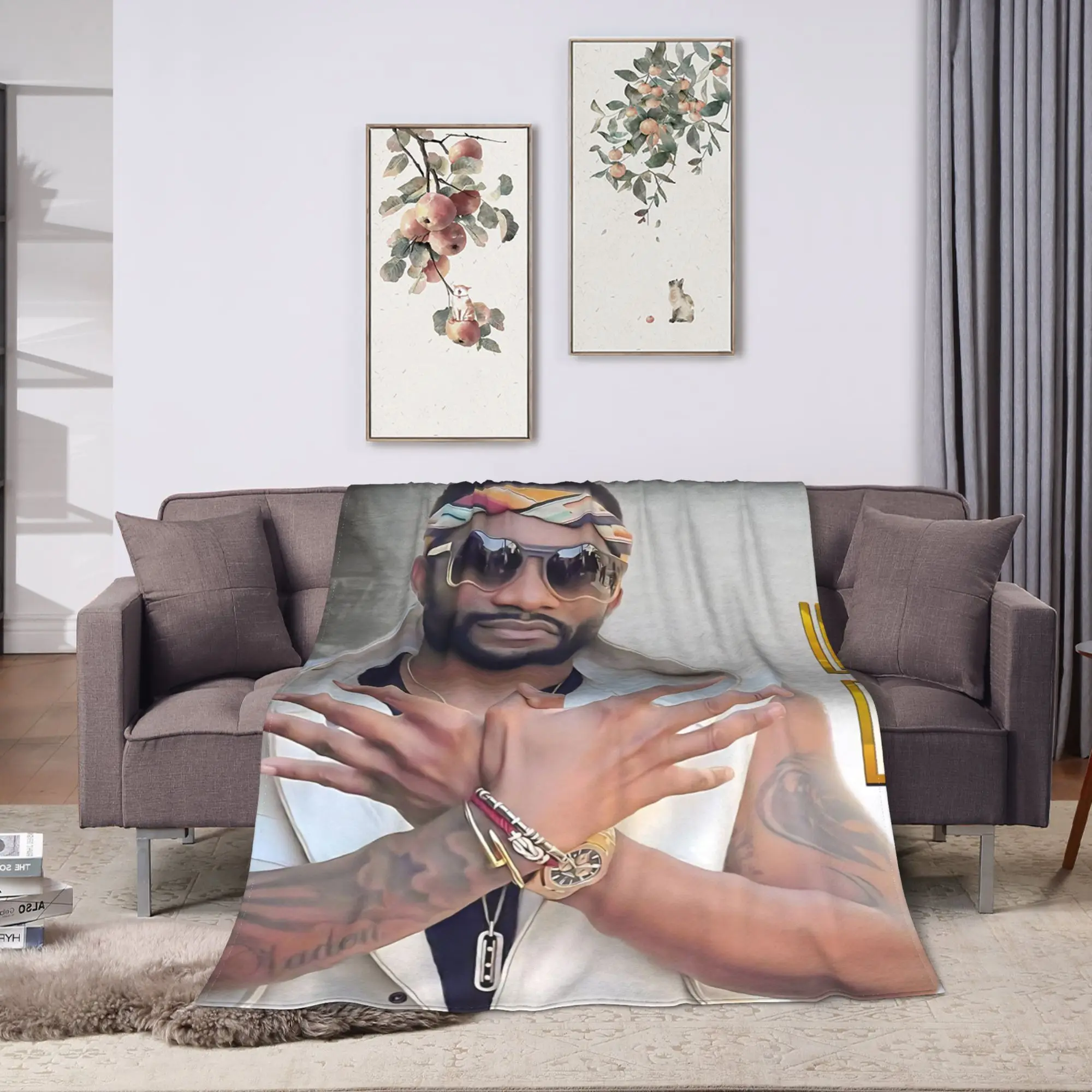 Фото Плюшевый плед Fally Ipupa (Конголезский певец) – Теплый, мягкий, для студентов, для улицы, фланелевое покрывало, накидка на диван/кровать №2