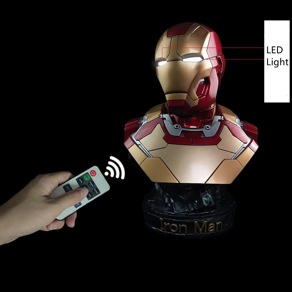 35cm Marvel Super hero Iron man MK42 Mark 42 busto figura RC telecomando LED Light Resin Statue super hero GK Collection model