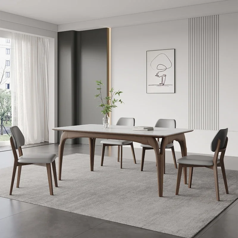 Импортный обеденный стол из массива ясеня цвет ореха светлый роскошный японский