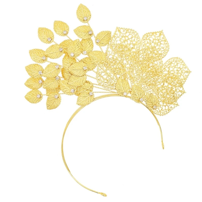 Сверкающий цветок-лист повязка на голову для волос невесты обруч с виноградной