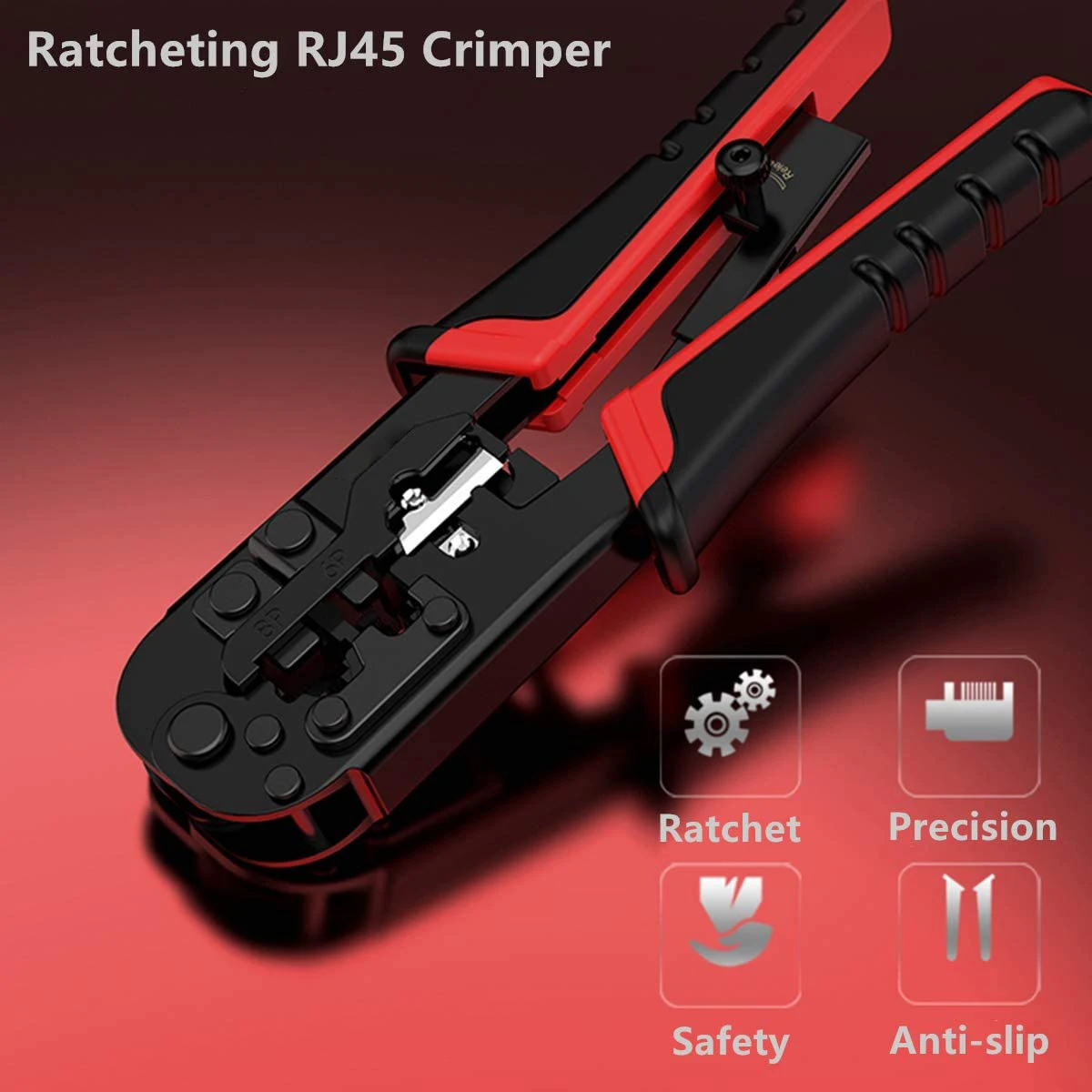 Фото Обжимной инструмент Natalink RJ45 для кабеля Ethernet LAN: кримпер, кусачки и стриппер для модульных телефонных разъемов 6P/8P №3