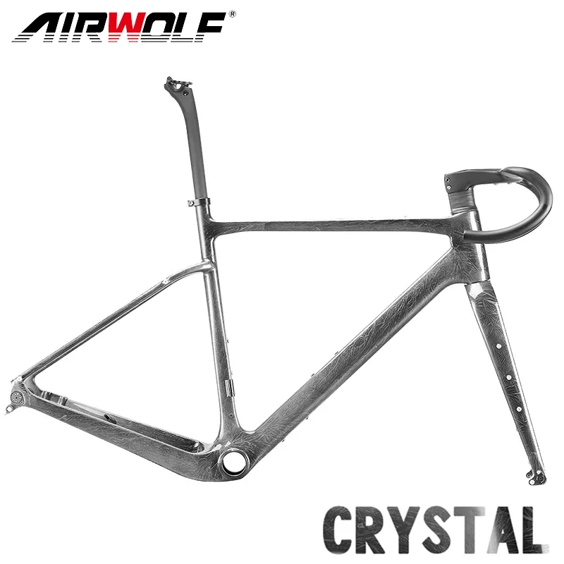 

Airwolf T1100 Carbon Gravel Frame 700x40c Carbon Bike Frame BB386 Road Carbon Bike Frame 142x12mm Carbon Disc Brake Bike Frame