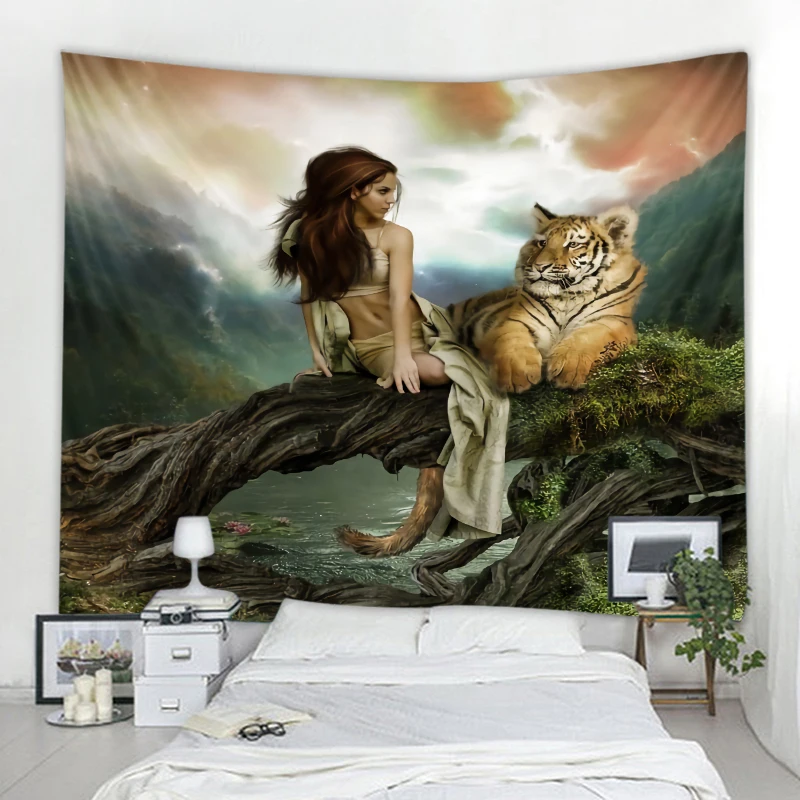 

Boho Wall Decor Tapestry Bedroom Living Room Decor Beauty Beast Background Decorative Wall Tapestry