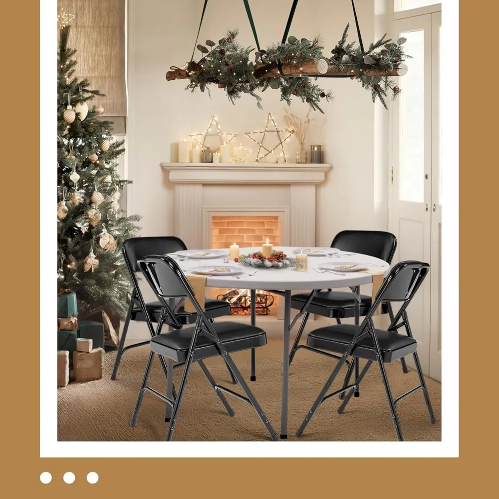 (4 шт.) складной стул с мягкой подкладкой черный цвет