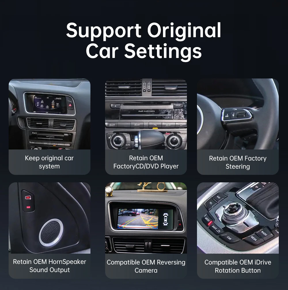 Фото Беспроводная автомагнитола для Audi Q5 2009-2017 на Android 15 с GPS-навигацией, мультимедиа, Carplay, DSP, 4G, WIFI, QLED-экраном и Bluetooth №5