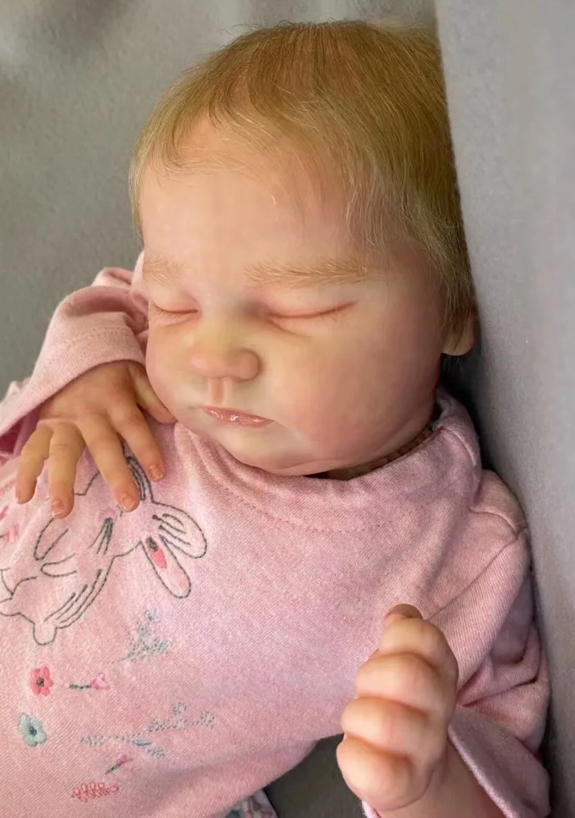 

FBBD Already Finished Reborn Baby Doll Quinlyn With Golden Hair Hand-Made By Artist With Clear Blood Vessel Dolls For Girl