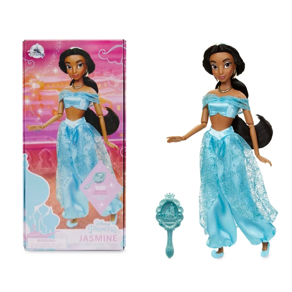 

Original Disney Store 30cm Aladdin Jasmine Princess Joint Vinyl Doll Figure Play House toys For children Xmas girl gift