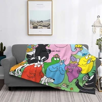 les barbapapa barbamama parent child animation blankets coral fleece plush decoration bedroom bedding couch bedspread
