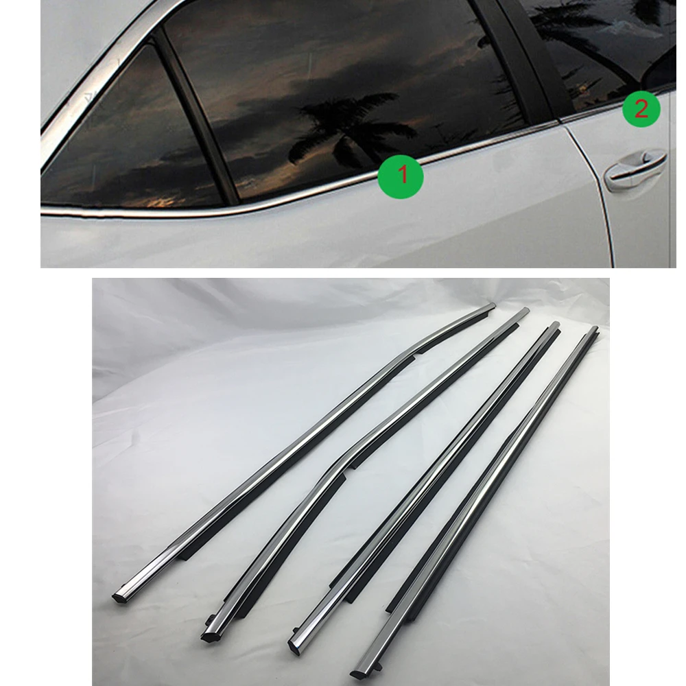 

Уплотнительная лента для наружных окон и дверей автомобиля Toyota Corolla 2014-2018, хромированная уплотнительная лента, отделка, водонепроницаемое уплотнение для стекла, уплотнительные оттенки