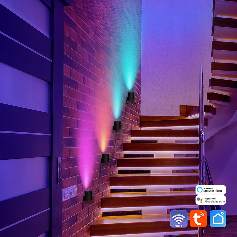 

RGB-лампа настенная с ритмом музыки, с поддержкой Wi-Fi и Alexa