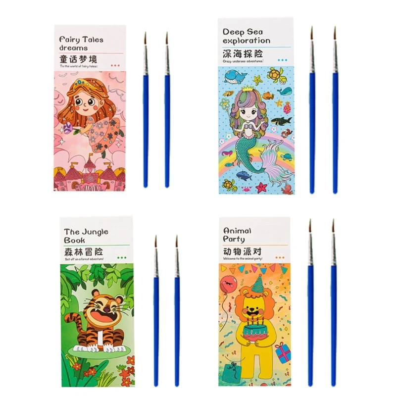 

B36C Watercolor Coloring Book Drawing Book with Pen School Kids Fun Coloring Books