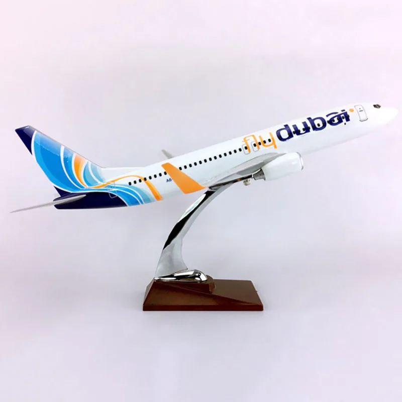 

40CM airlines Aircraft 1/111 Scale FLY DUBAI Boeing B737-800 airplane Aviation airplane toys diecast plastic plane gifts kids