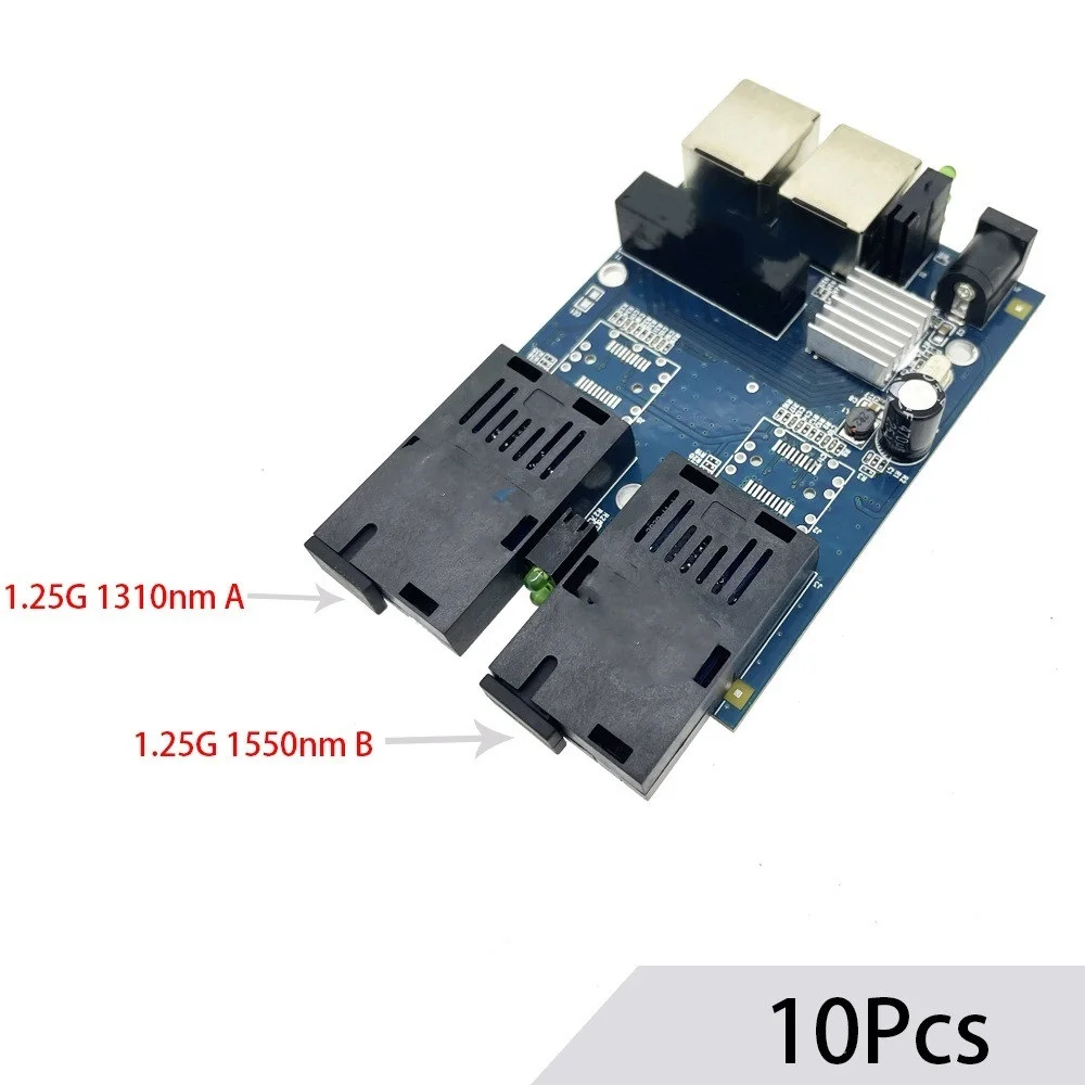 

Gigabit Ethernet fiber switch 2 RJ452 SC Gigabit Fiber Optical Media Converter 2SC2RJ45 Ethernet 10/100/1000M PCB