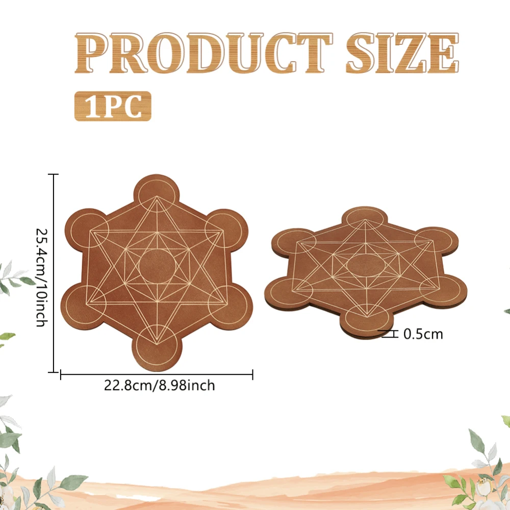 

Деревянная хрустальная сетка с кубом Метатрона 10 дюймов