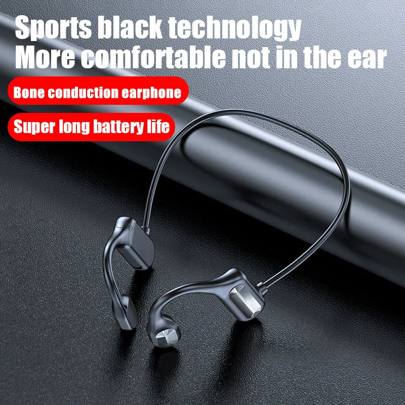 

BL09 Bone Conduction Bluetooth Earphone Wireless Bluetooth Headset Not-In Ear Stereo HIFI Sports Headphones with Microphone