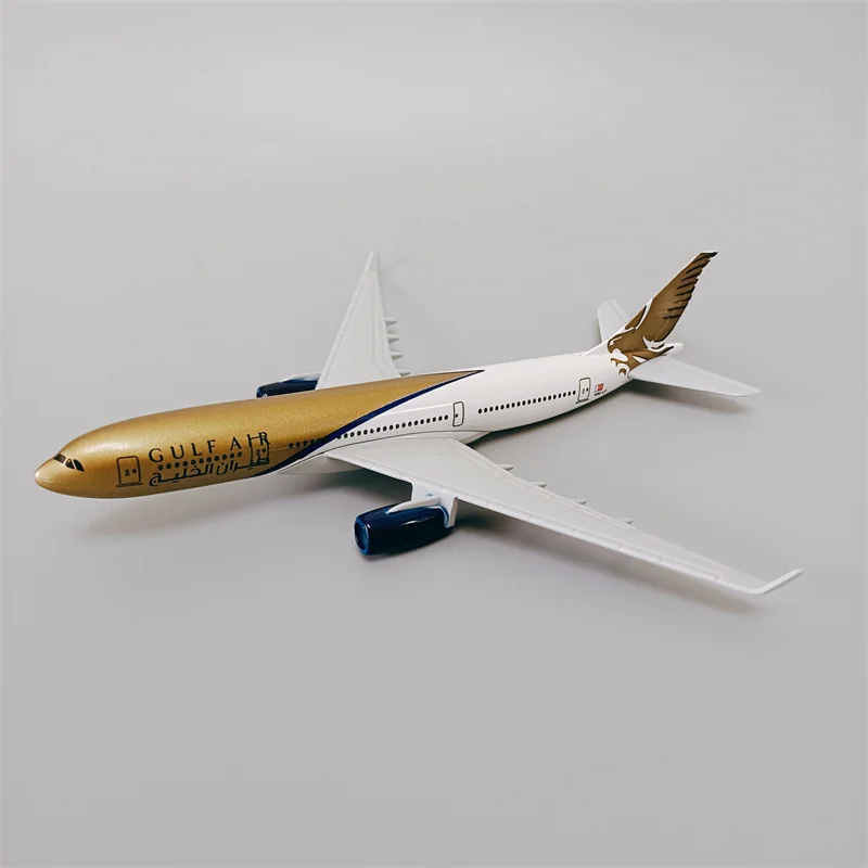 

16cm Bahrain Airways GULF Air Airbus 330 A330 Airlines Alloy Metal 1:400 Scale Diecast Airplane Model Plane Aircraft with Holder
