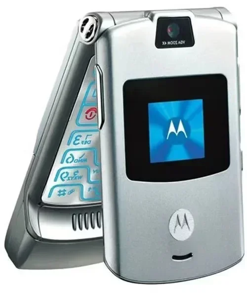 Восстановленный Motorola RAZR V3 90% новый Оригинальный разблокированный
