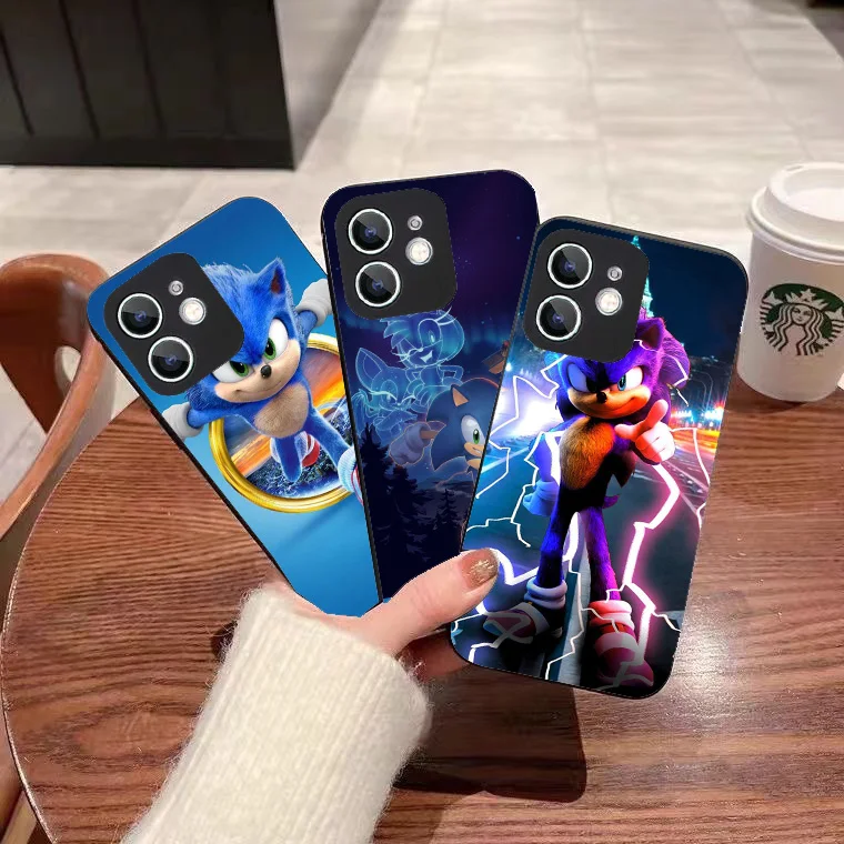 WRB-3 Cute Sonics Black Flexible TPU Case For Huawei Y5 6 7 8 9 Nova 3 Prime