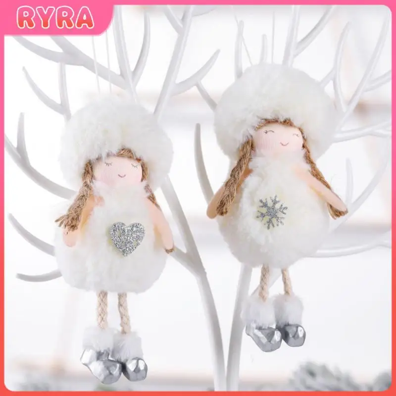 

Рождественская плюшевая подвеска в виде ангела, милая кукла, подвеска на рождественскую елку, украшение для дома на елку, подарок