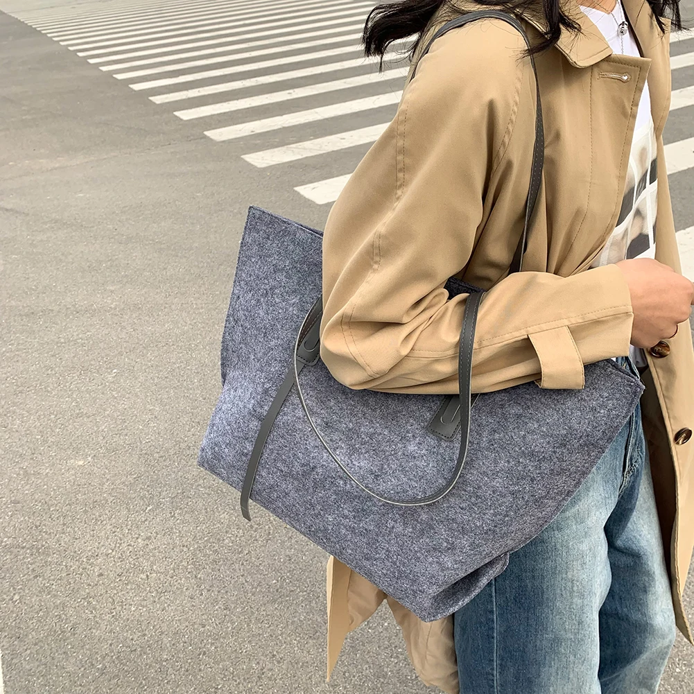 Женские сумки с ручками из искусственной кожи фетровая Сумочка вместительные