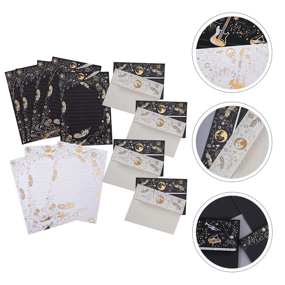 

Envelope Stationery Set Hot Stamping Letter Paper Envelopes Greeting Card White Kraft Writing