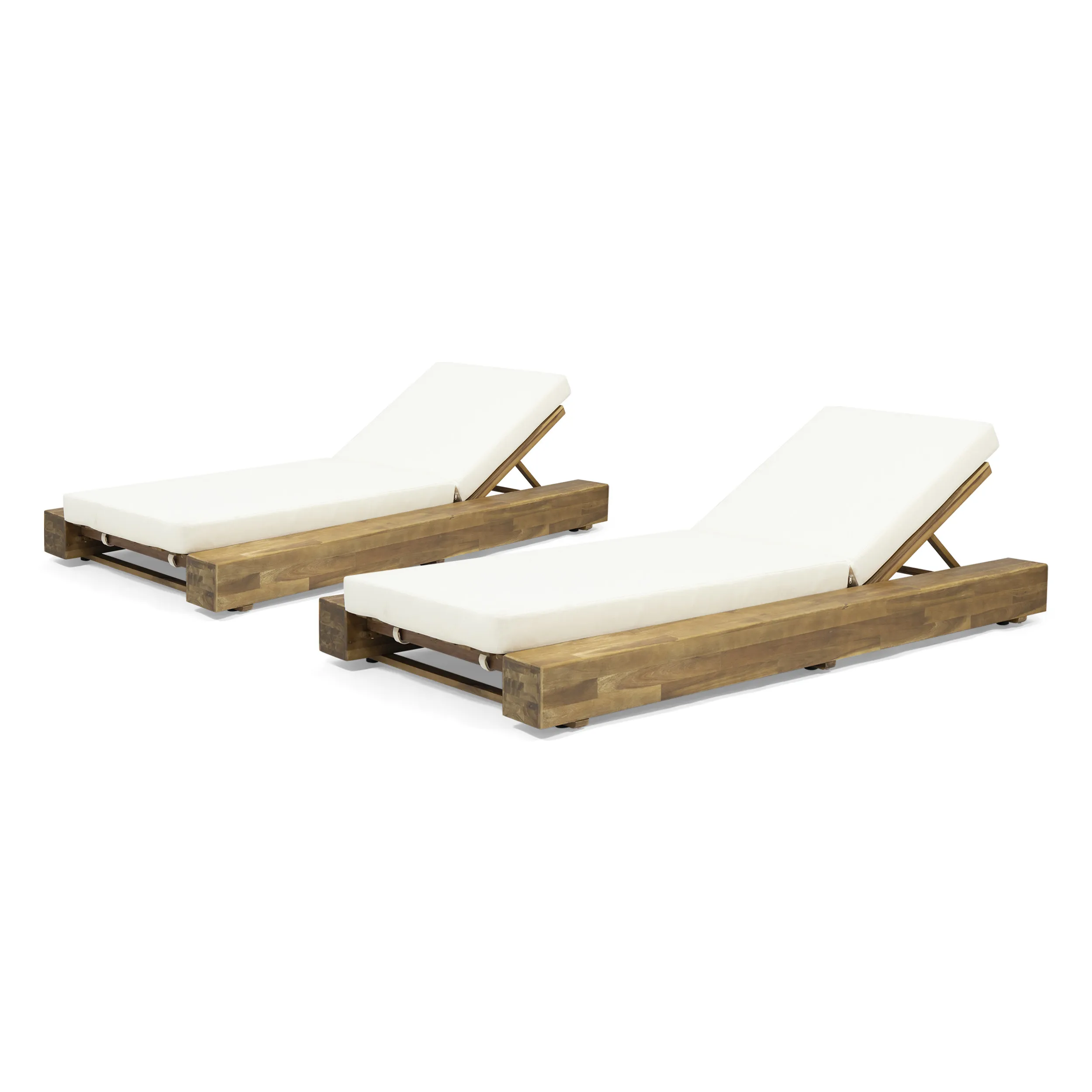 

Modern pool furniture beach garden teak chaise sunr with cushion