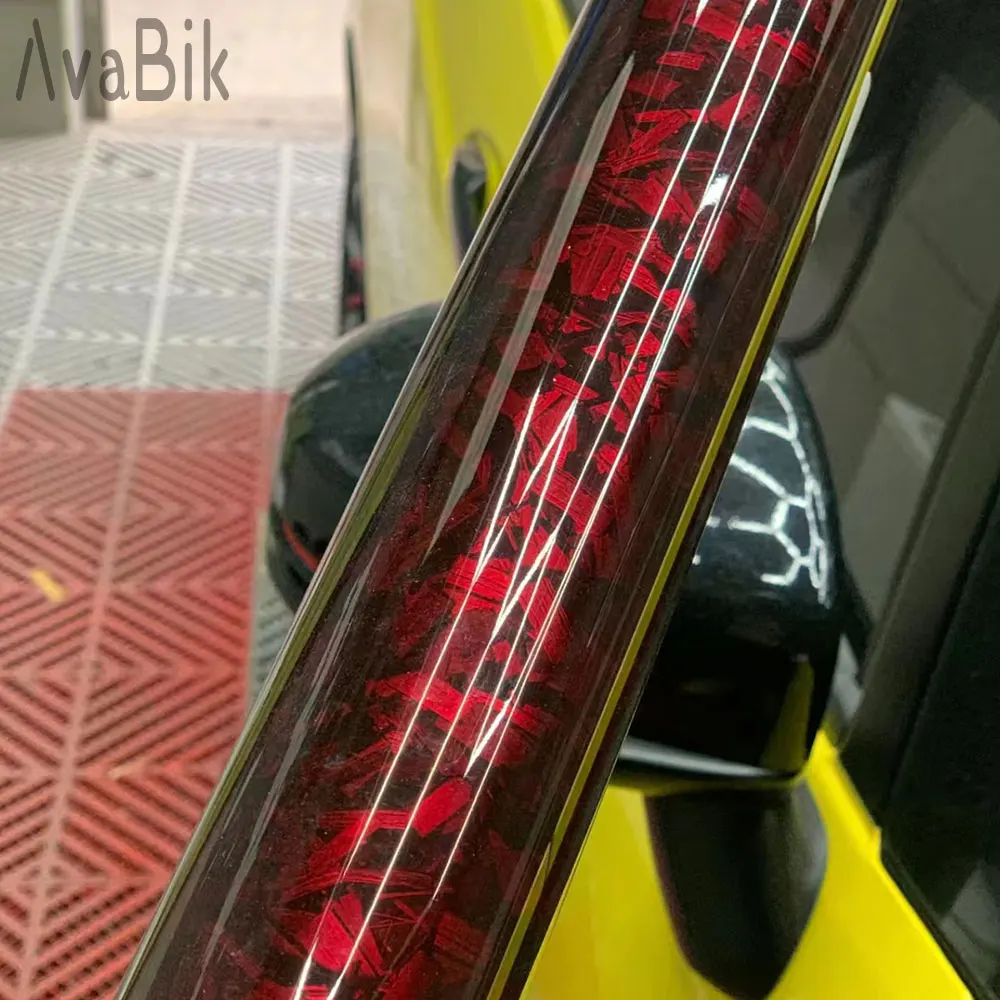 152 см глянцево-красная ПЭТ-9D пленка из углеродного волокна виниловая наклейка для