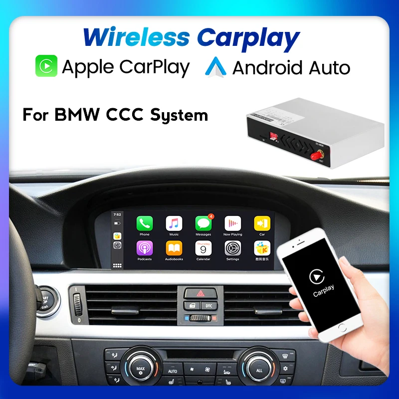 

Android Auto Wireless Apple Carplay For BMW X5 E70 E90 E91 E92 E93 E60 E61 E62 E63 E81 E87 E88 CCC Car Radio Player Mirroring BT