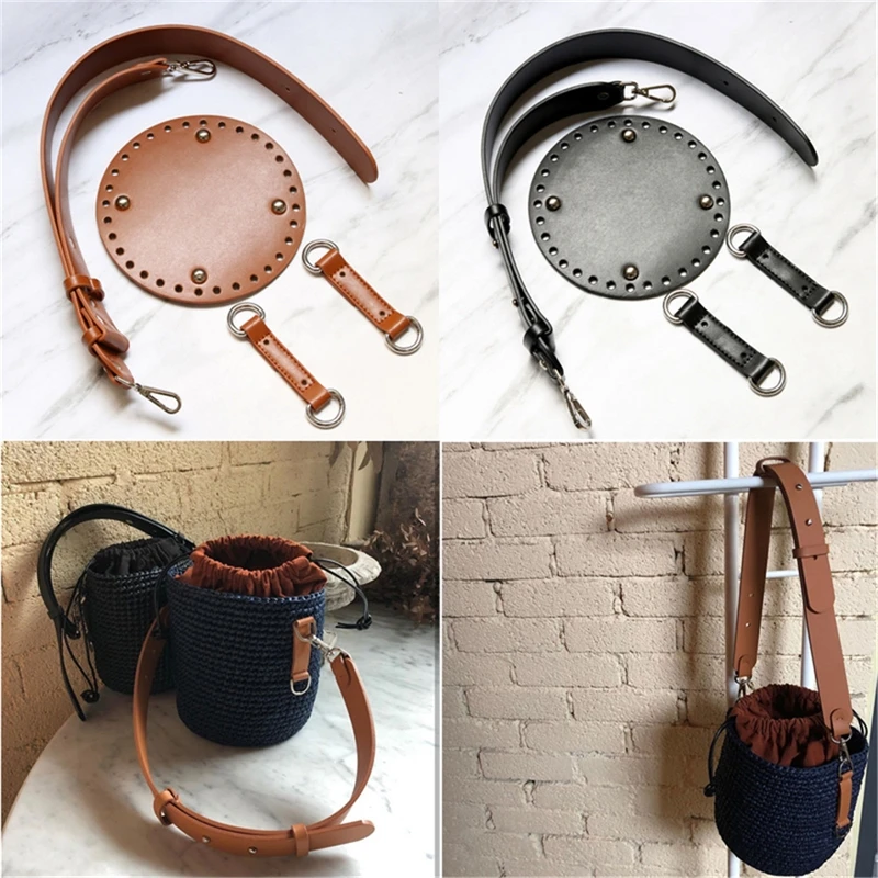 

Bolsa de couro para a parte inferior, alça de ombro larga, conjunto de bolsa artesanal, acessórios para faça você mesmo,