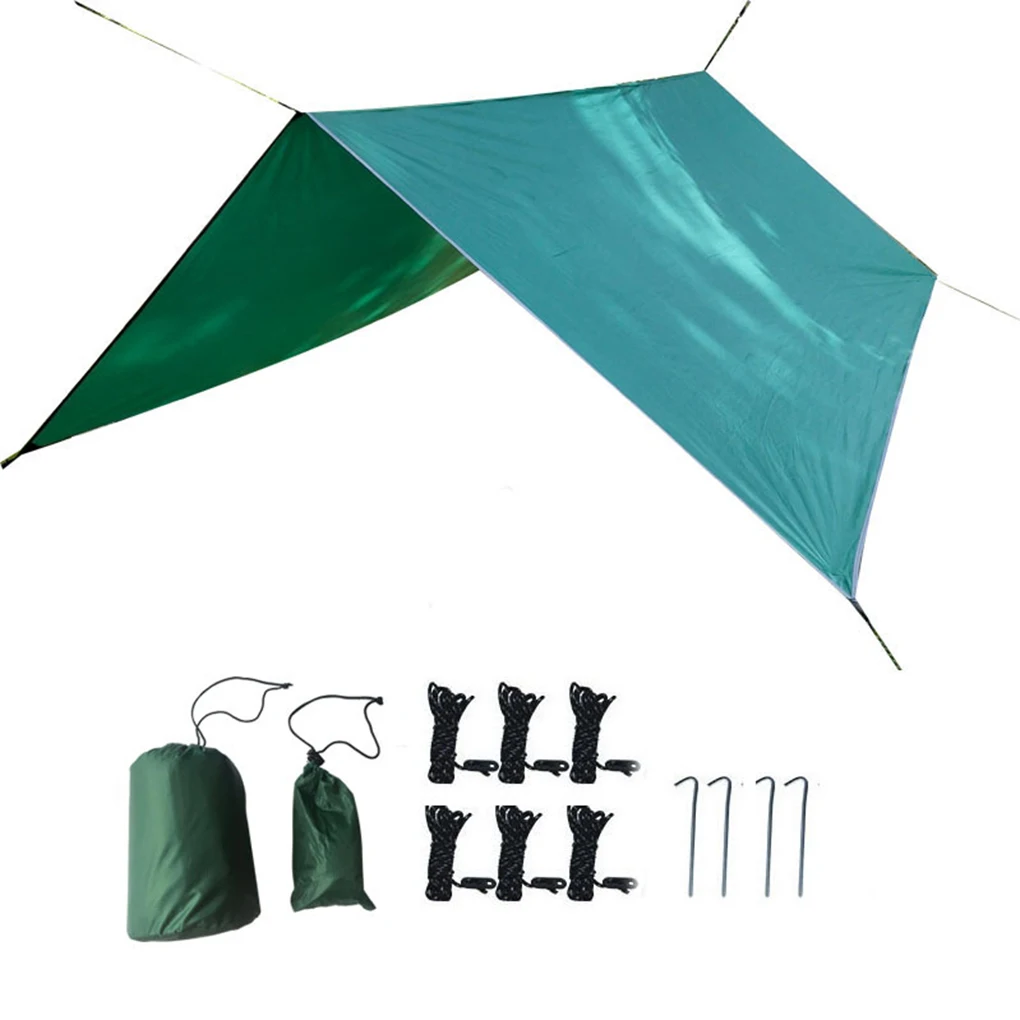 

Canopy Waterproof Tarpaulin Awning Canopies Camping Rainproof Protector Convenient Storage Sport Accessories dark green