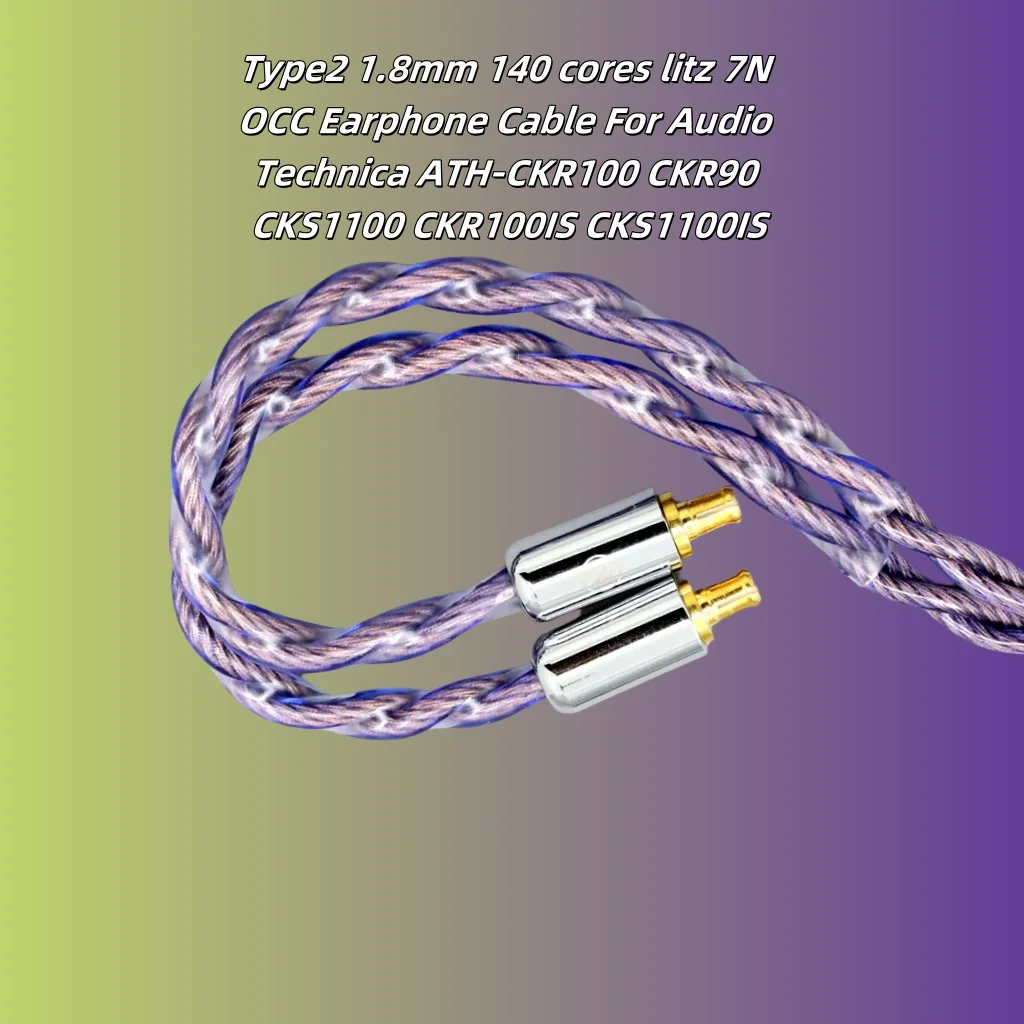 Фото Кабель для наушников 1,8 мм Type2 7N OCC 140 Cores Litz для Audio Technica ATH-CKR100 CKR90 CKS1100 CKR100IS CKS1100IS 7888 №5