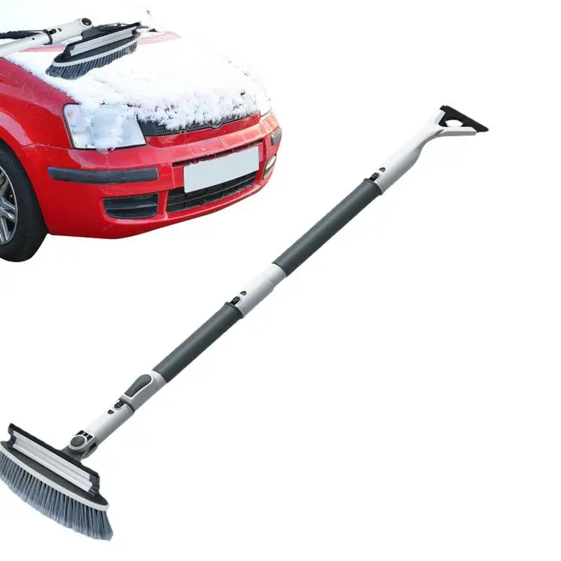 

Многофункциональная автомобильная лопата для снега с мягкой щетиной, длинный стержень, инструмент для удаления льда, щетка для удаления сн...
