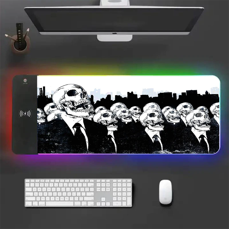 

Skull Pattern RYRA Large Mouse mats Personalized RGB Gamer Keyboard Accessories Rubber Non slip Table Pad Paused Keyboard Pad