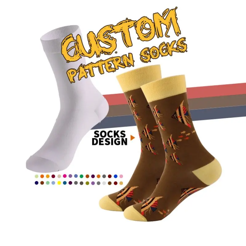 

Custom Wovened Socks OEM Designer Custom Design Own Logo Men Crew Socks Private Your Label Bamboo Cotton Woman Sock