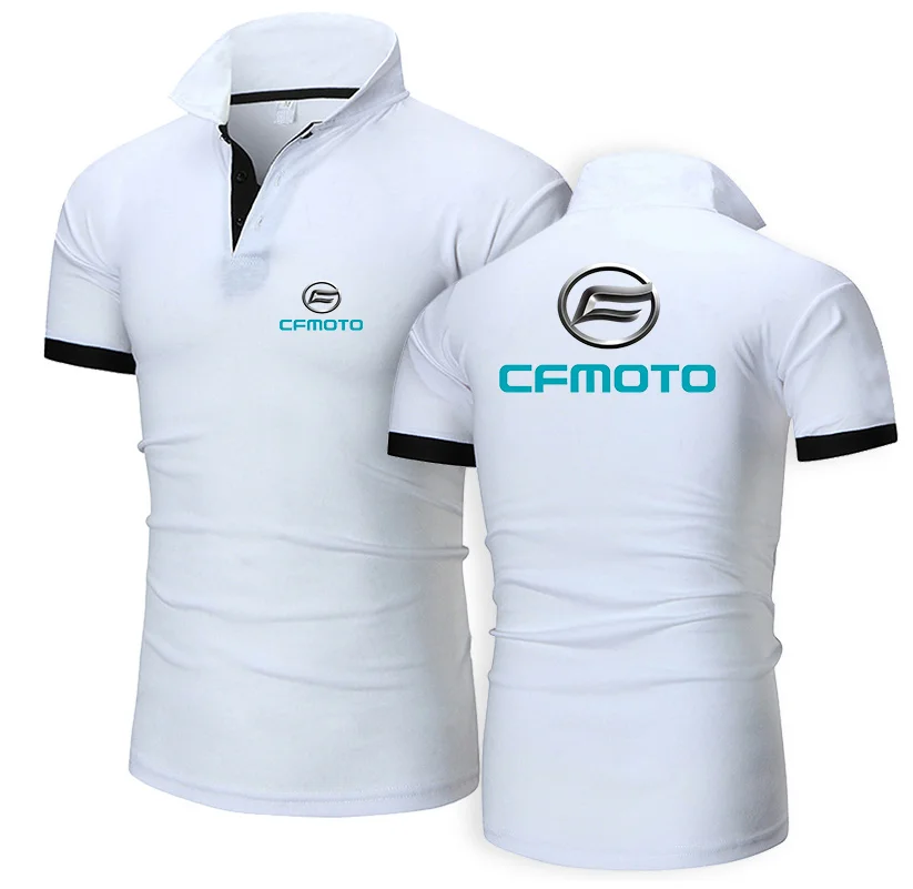2022 Camisa de polo masculina de algodão, camisa casual de mangas curtas respirável para CFMOTO camisa de tênis de golf