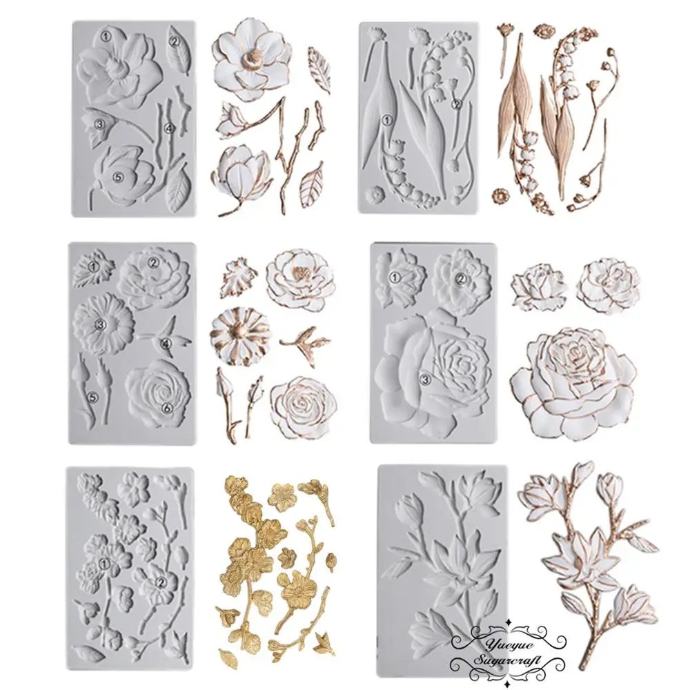 

Yueyue Sugarcraft Relief Wedding Cake Decoration silicone mold fondant mold cake decorating tools chocolate gumpaste Epoxy mold