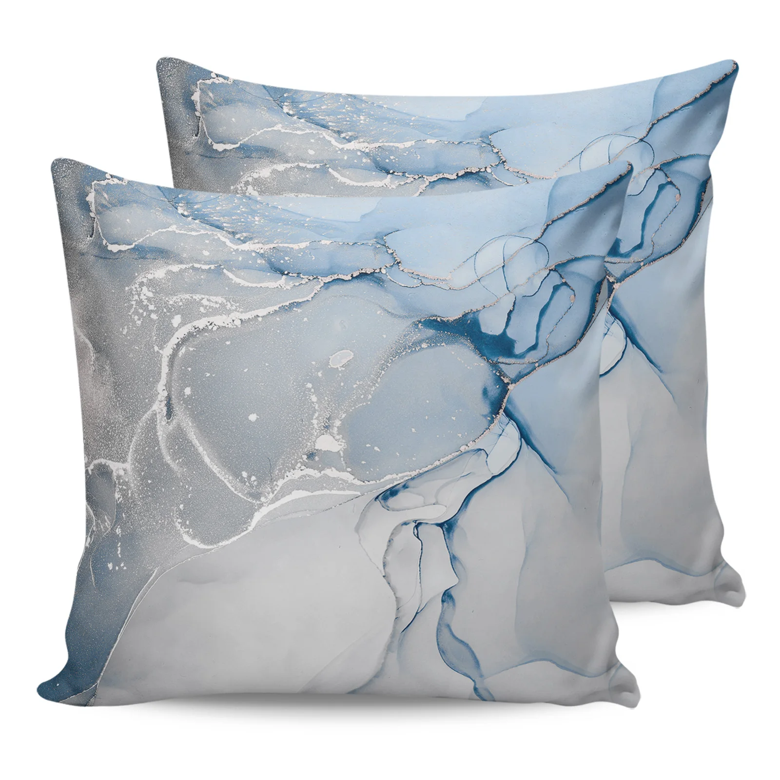 

2PC Pillowcase Blue Marble Texture Sofa Cushion Cover Bedding Dakimakura Pillow Cover For Bed House Home Decorative Pillow Cases