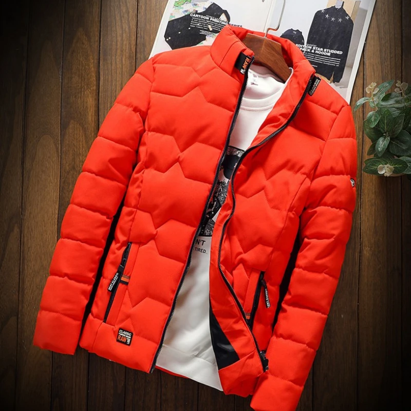 Men's Solid Color Striped Fashion Lapel Plus Velvet Cotton Coat Winter Jacket Men Men Clothing Winter Coat Man Winter Jacket