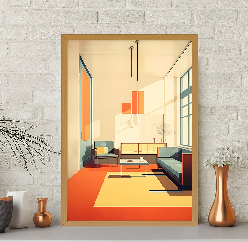 Винтажный дизайнерский постер Bauhaus Картина на холсте Современная архитектура