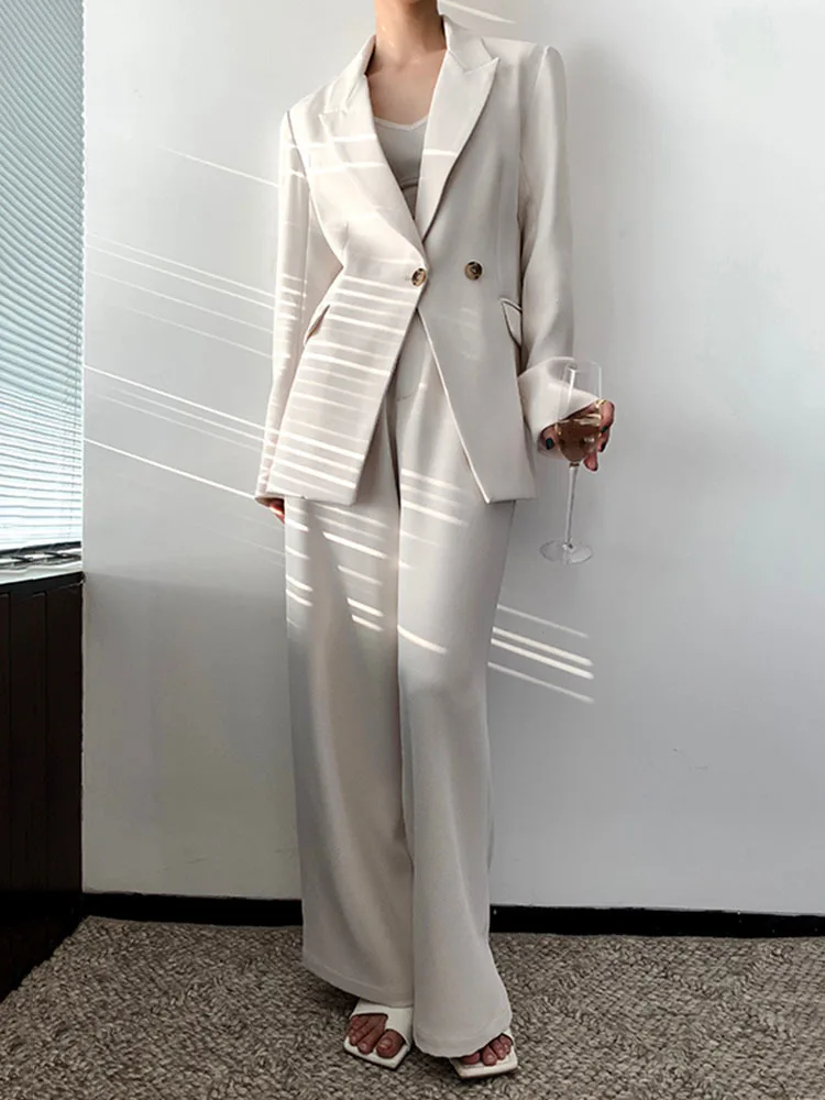 Роскошный белый костюм BZVW из двух предметов для женщин осень 2024 темпераментный