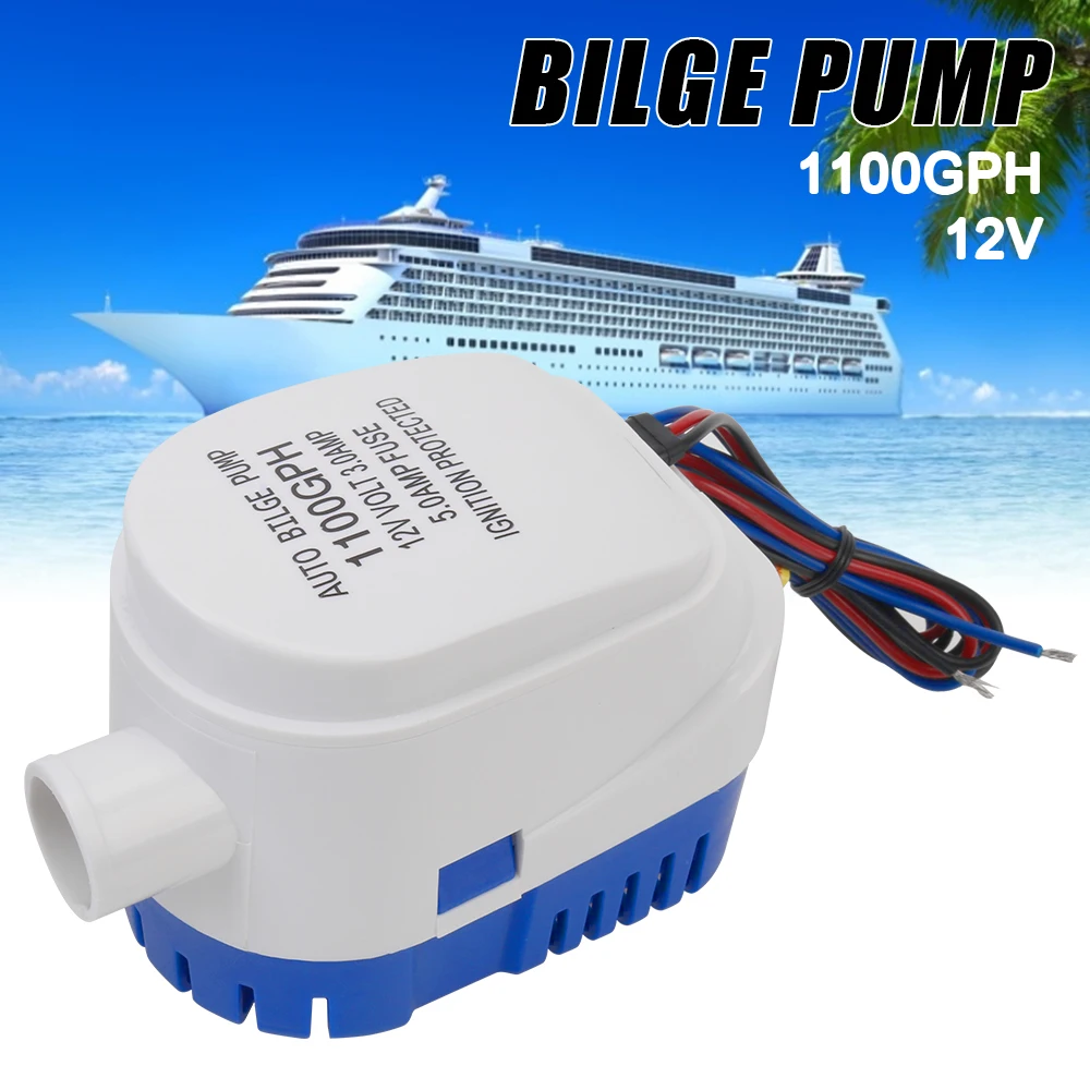 Автоматические Погружные электрические водяные насосы 1100GPH, автоматический откачивающий насос для лодки с Поплавковым выключателем, небол...