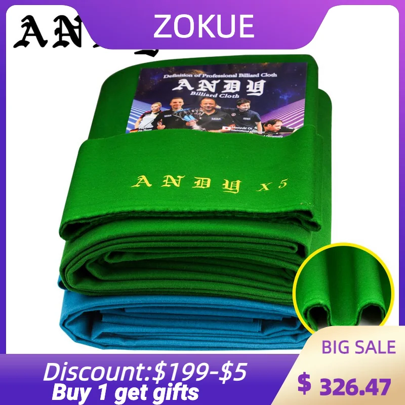 

Высококачественная Черная настольная ткань ANDY X5/X10, 8 профессиональных аксессуаров для бильярда, Настольная ткань для использования в клубе