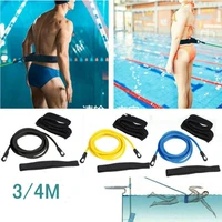 34m adjustable swim training resistance elastic belt swimming exerciser safety swimming belt swim tether elastic rope band