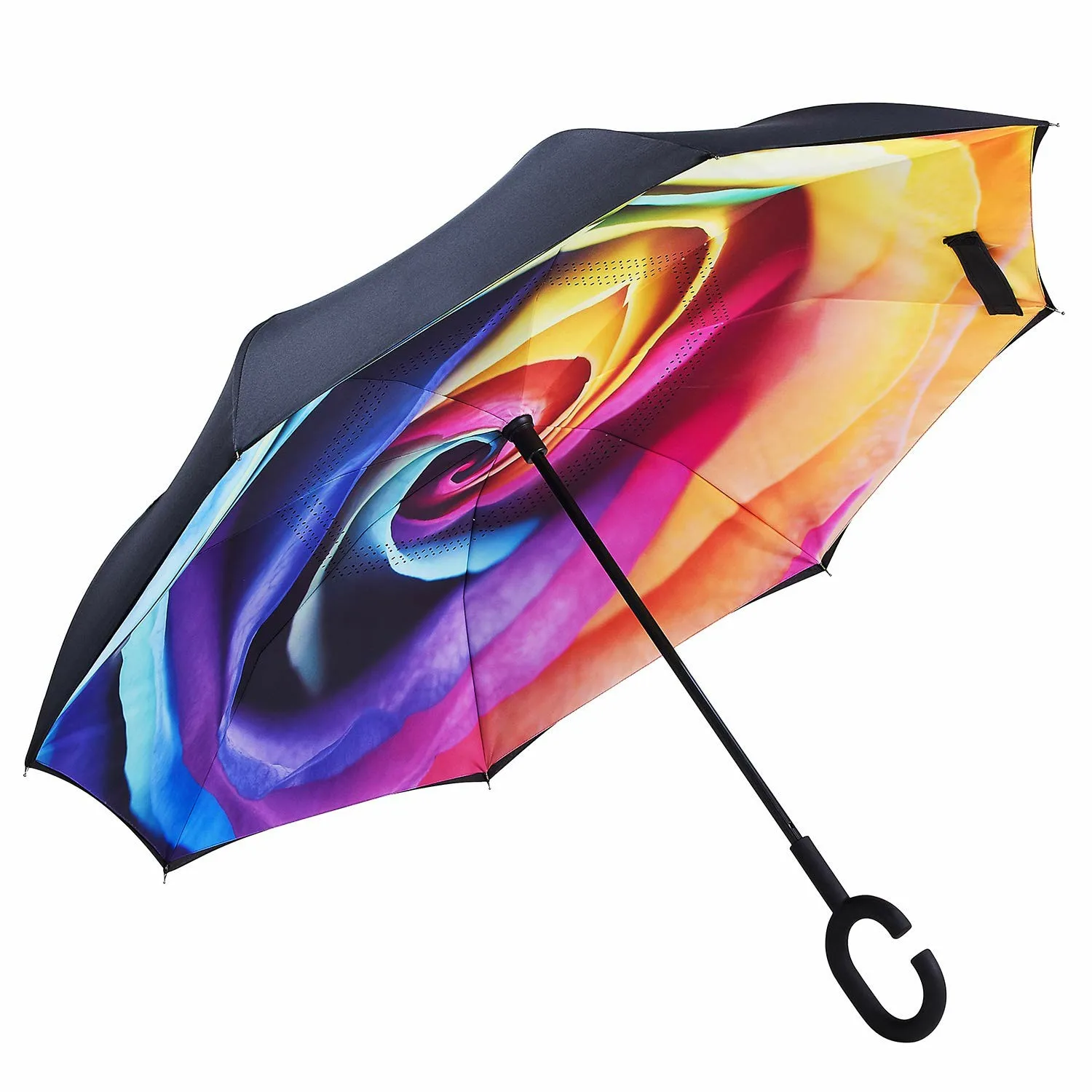 

2021 News design inside out magic double layer umbrella for guys with logo printing sample