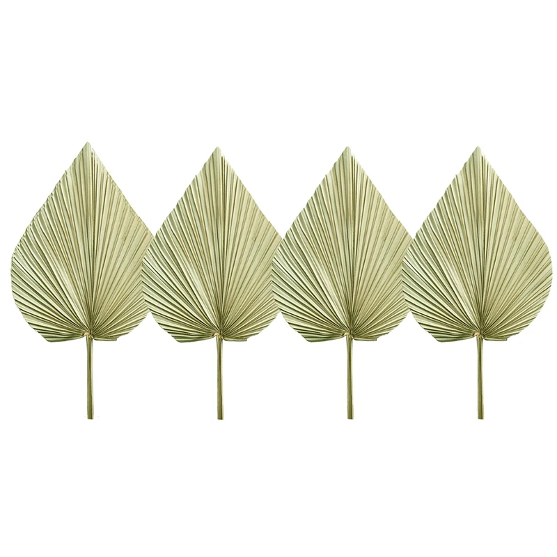 

BMDT-4 PCS Dried Palm Leaves - Dried Flowers For Boho Wedding Decor, Palm Fans, Natural Leaf Decor, Astethic Stuff For Room