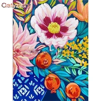 gatyztory 60x75cm painting by numbers for adults markers by numbers leaf and flowers paint by numbers for home decor handworks