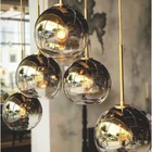 Серебристые, золотые стеклянные люстры, освещение для ресторана, комбинированные подвесные светильники